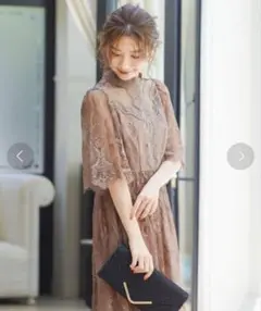 【niana】ハイネック レーステープコンビ アンティークドレス 結婚式