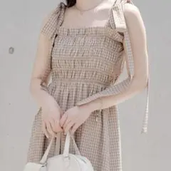 美品❣️　Chico 肩リボンマルチウェイタンクロングワンピース　ブラウン