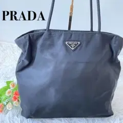 【極美品✨】 プラダ トートバッグ テスート ナイロン 三角ロゴプレート 黒