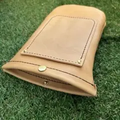 本革レザー ポケット付きポーチ　バッグinバッグ