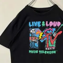 MTV ビッグロゴ　Tシャツ　Lサイズ　ブラック 古着　音楽　Live&Loud