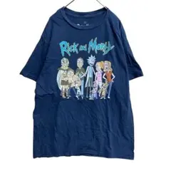 リック・アンド・モーティ　Tシャツ　紺　L　アニメ　コレクション【3227】