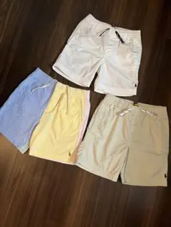 ポロハーフパンツセット（ホワイト・ストライプ）