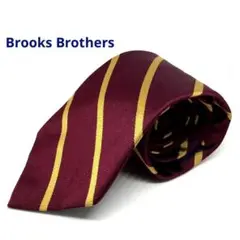 Brooks Brothers ネクタイ　えんじ×黄色　ストライプ　アメリカ製