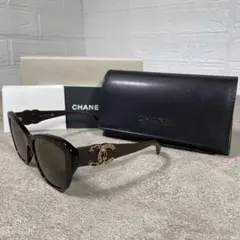 未使用 Chanel シャネル サングラス ブラウン ココマーク 鼈甲 シルバー