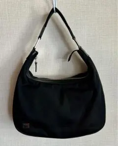 GUCCI シェリーライン キャンバスxレザー ショルダー バッグ(ブラック系)