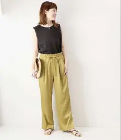 Spick＆Span サテンイージーパンツ イエロー 38