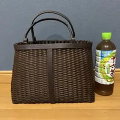クラフトバンド　ハンドメイド　ブラウン編み込みトートバッグ