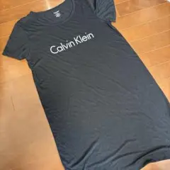 Calvin Klein ブラック 半袖ワンピース M カルバンクライン