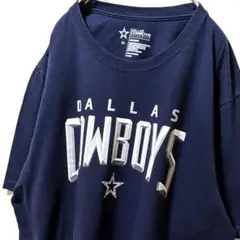NFLダラスカウボーイズ ロゴ Tシャツ ネイビー 紺色 XL 古着