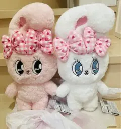 エスターバニー　ハートギンガム　超BIG ぬいぐるみ　ピンク　クリーム