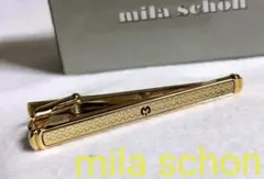 正規美 ミラショーン MILA SCHON ブランドロゴネクタイピン金 タイピン