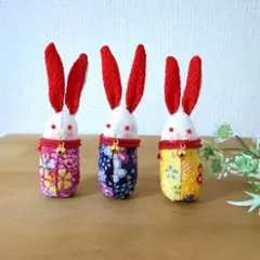 ちりめんで作ったうさぎさん