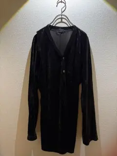 COMME CA MEN ベルベットカーディガン ブラック