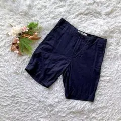 ✨良品✨ (64-91/M) ハーフパンツ リネン混 ウエストループ カジュアル