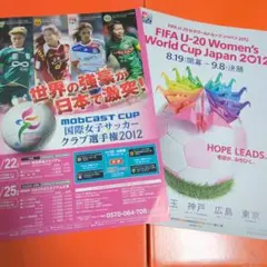 2012年　国際女子サッカークラブ選手権、U-20女子W杯JAPAN チラシ