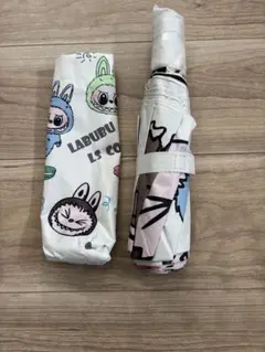 【新品未使用】ラブブ柄 折りたたみ傘 晴雨兼用