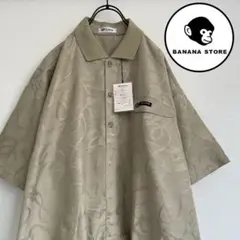 ビッグサイズ デザインポロシャツ 総柄 グリーン 未使用