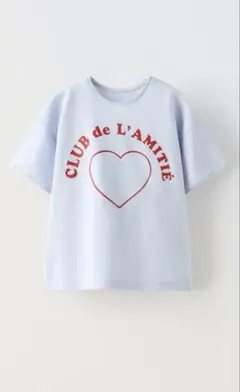 【ZARA KIDS】テキストTシャツ4歳 ライトブルー 104cm 子供服