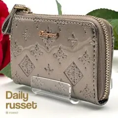Daily russet シルバー コインケース L字ファスナー 財布