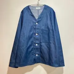 【美品】 KIJI キジ ノーカラーデニムジャケット XL size4