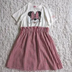 しまむら×ricca nicca■ディズニー ミニーマウス ワンピース 140