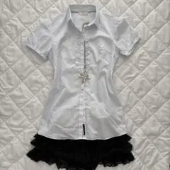 00s grunge coquette y2k wishcore フリルブラウス