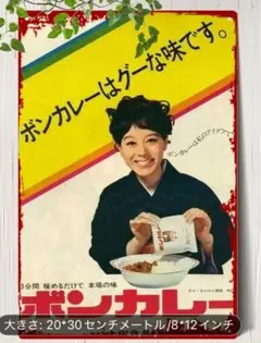 10-80 ブリキ看板　アメリカン雑貨　インテリア　ボンカレー