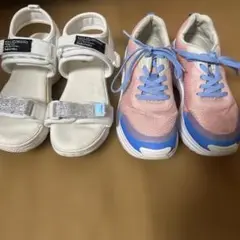 女の子向けスニーカー22.5cm サンダル23cm セット