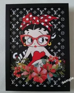 SupremeベティちゃんBettyBoopポスターフレーム付き壁掛けパロディ花