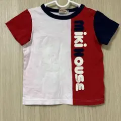 難あり★ミキハウス★miki HOUSE★ロゴTシャツ★半袖★赤★90