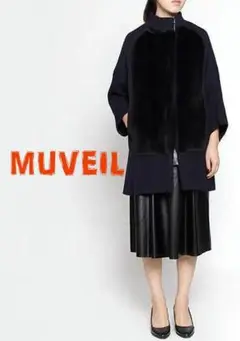 9.6万円muveil★ミュベールフェイクファー リバーメルトンコート