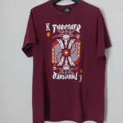 00s スペードタグ.THRASHER グラフィック Tシャツ M バーガンディ