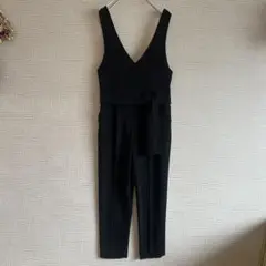 【美品訳あり】JUSGLITTY☆ウエストデザインオールインワン サロペット 黒