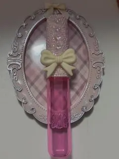 ビジュー装飾リボン付きピンクボトル