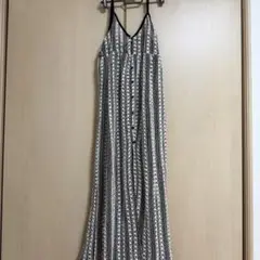 ロングかぎ編み　キャミワンピース