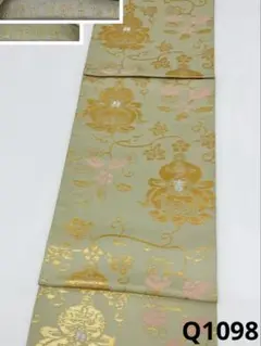 龍村晋謹製 名物吉祥瓢金襴錦 全通 袋帯 吉祥 正絹 Q1098