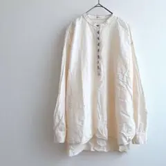 CRAFT STANDARD BOUTIQUE　アイボリーバンドカラー長袖シャツ