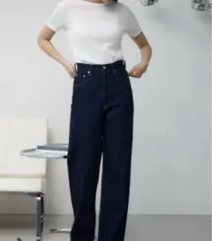 アズールバイマウジー ハイウエストカットオフワイドパンツ