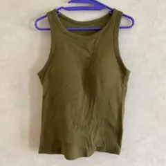 ユニクロ UNIQLO リブブラトップ Lサイズ カーキ