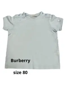 Burberry バーバリー　水色 コットン Tシャツ ボタン付き