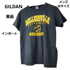 ギルダン アメリカ古着 カレッジロゴ メンズ 半袖Tシャツ Mサイズ グレー
