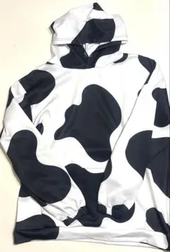 ❤️SALE❤️ メンズ　牛柄？　パーカー　フーディー　総柄　アニマル柄　モノトーン