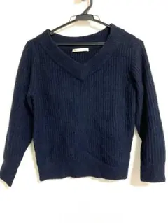 MAJESTIC LEGON Vネック　ニット　ネイビー　S