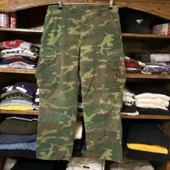 60s US ARMY ファティーグパンツ　リップストップ　グリーンリーフ