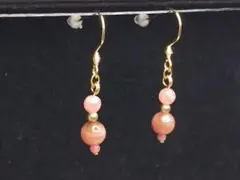 ハンドメイド インカローズ サージカルステンレスピアス