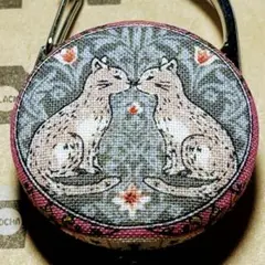 リールキーホルダーS395★ハンドメイド　北欧風☆dish猫