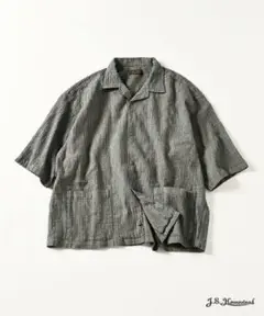 J.S.Homestead ミニチェック リラックスオープンカラーシャツ