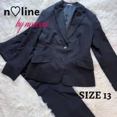 【良品】n-line パンツスーツ 13号大きいサイズ　ストレッチ セットアップ