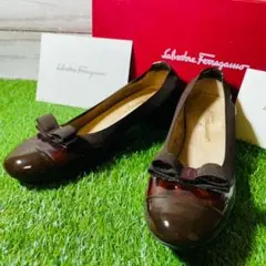 【美品】 Salvatore Ferragamo ヴァラ パンプス レオパード
